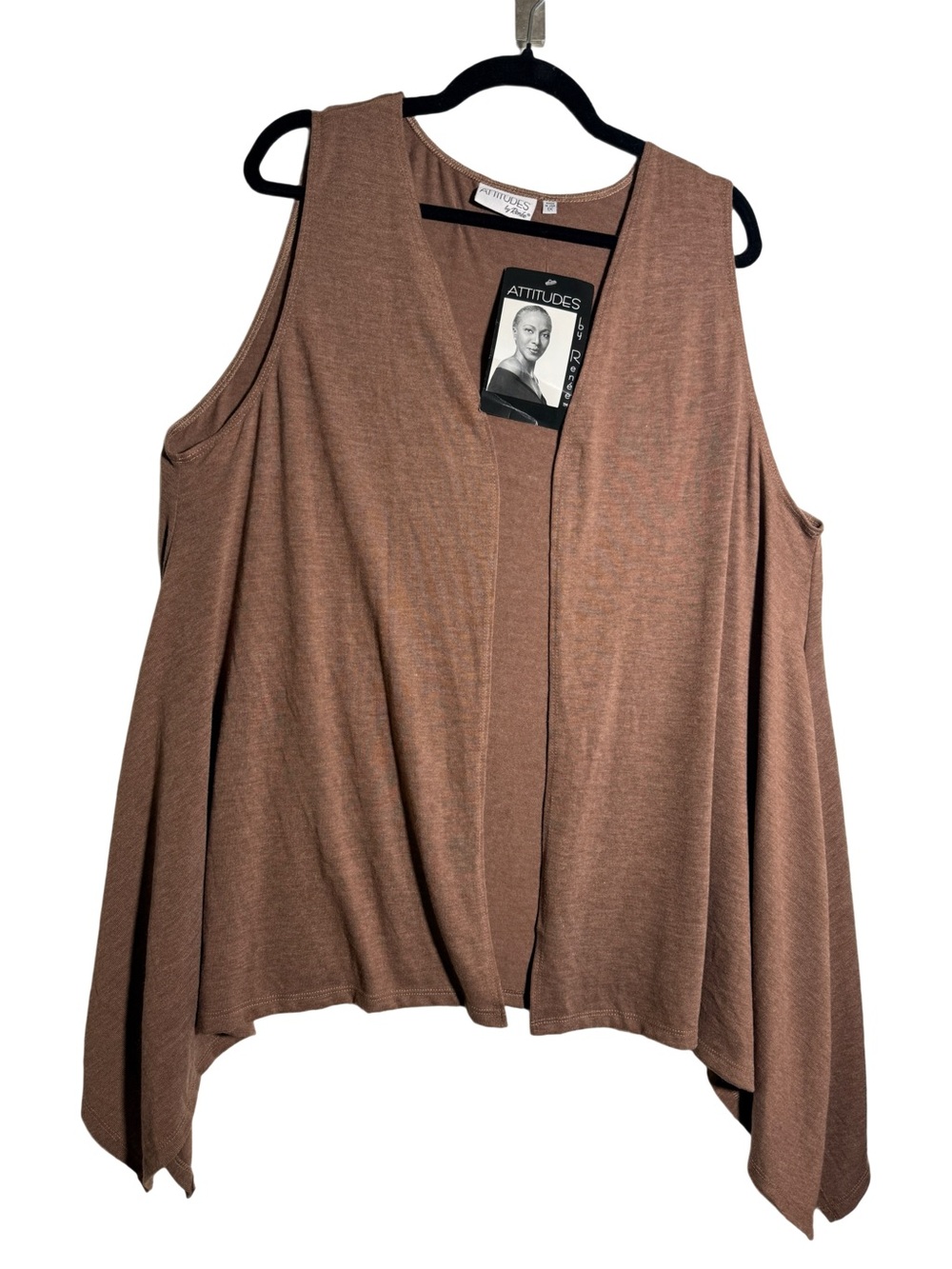 Attitudes by Renee Brown Open-Front Sleeveless Drape Cardigan